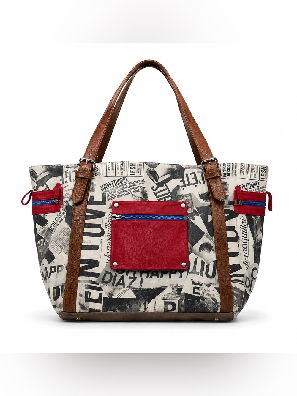 CATHERINE PARRA | Sac Antionette Cuir Journal Leather Tote